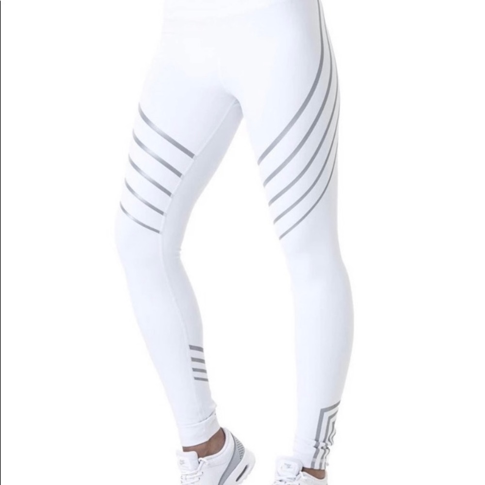 White Holographic Inserts Leggings Sport Yoga XL